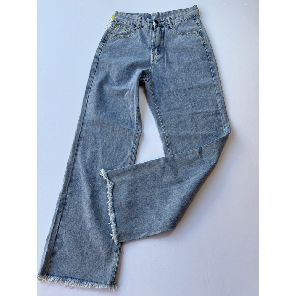 NXH Women's Straight-Leg Jeans Blue With Pocket High‎ Rise Sz W28 X L29 - Picture 2 of 4